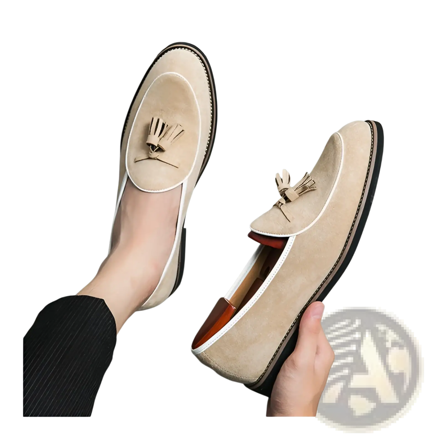 Men's Suede Tassel Loafers Matte Cowhide Shoes