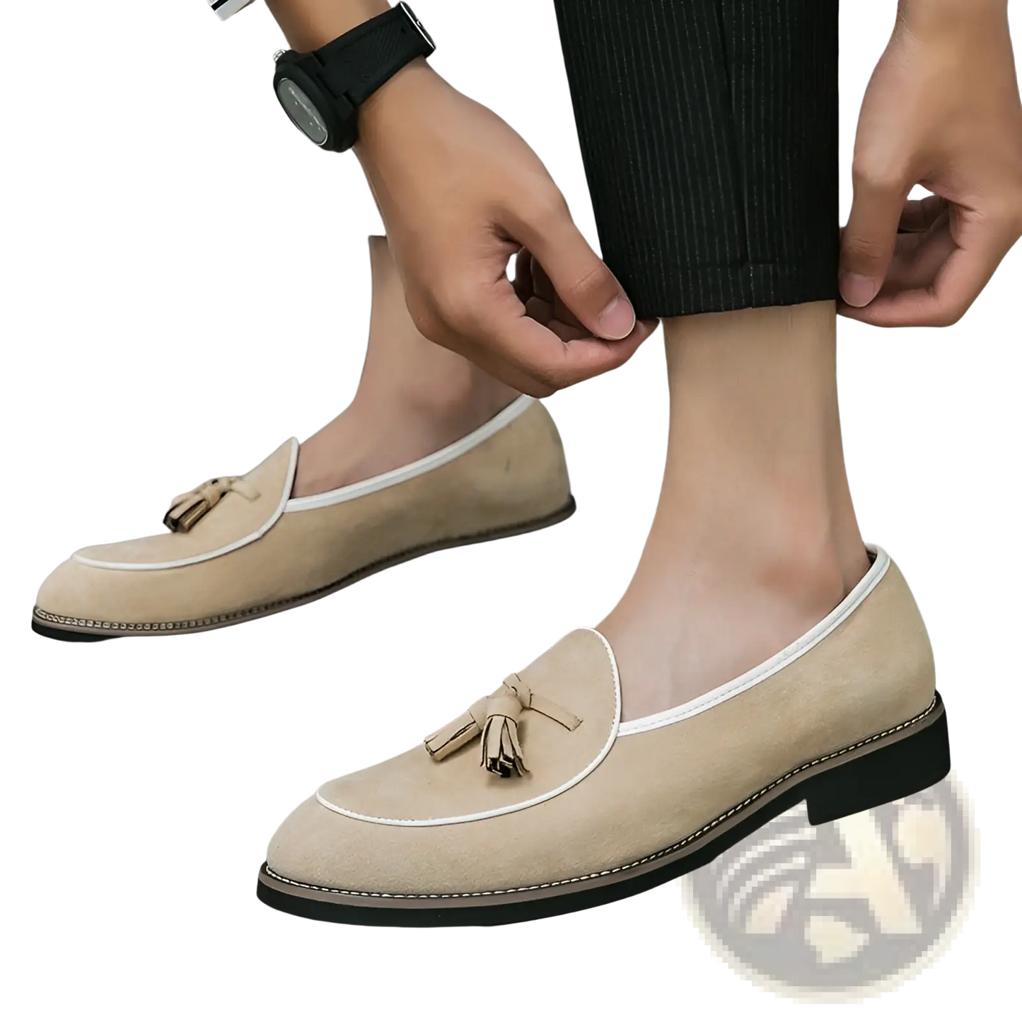 Men's Suede Tassel Loafers Matte Cowhide Shoes
