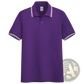 Men's Summer Striped Trim Stand Collar Polo Shirt