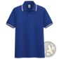 Men's Summer Striped Trim Stand Collar Polo Shirt