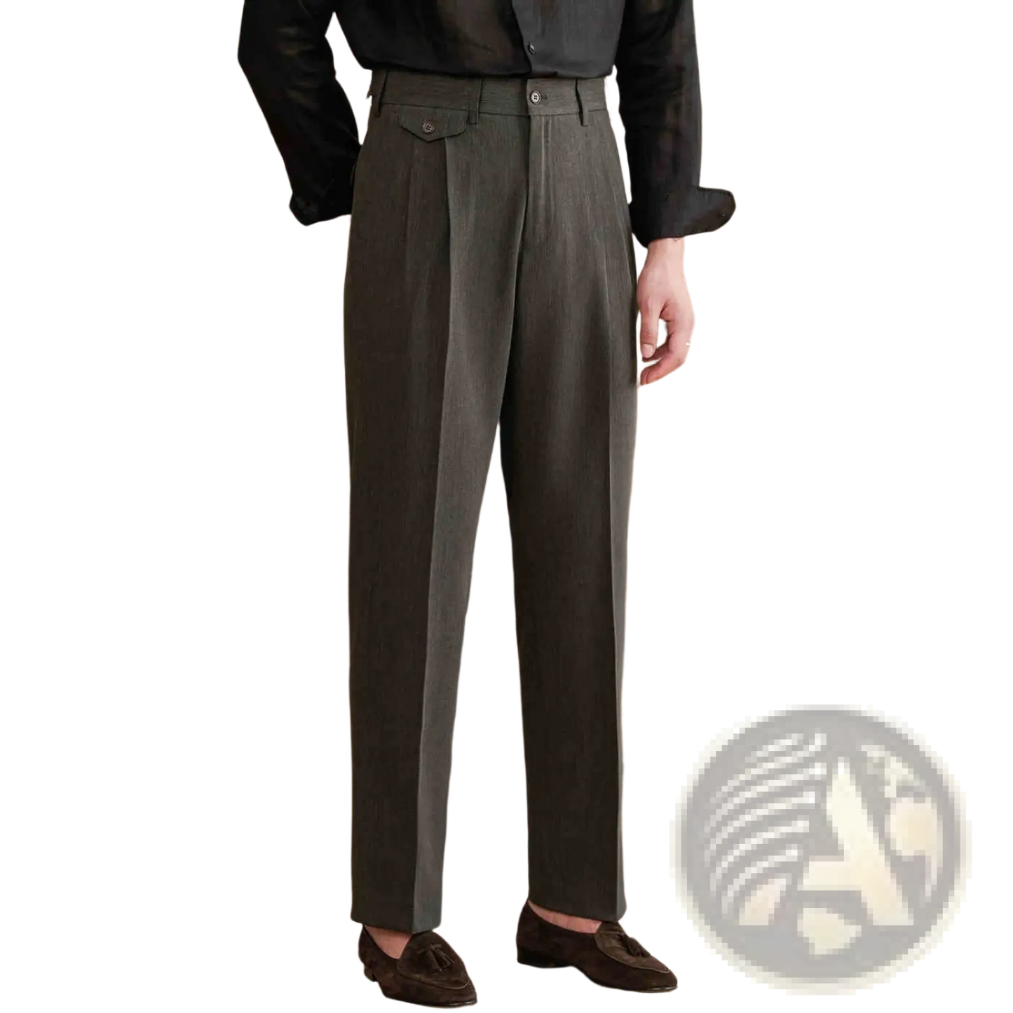 Men's Tailored Straight Leg Pleated Trousers