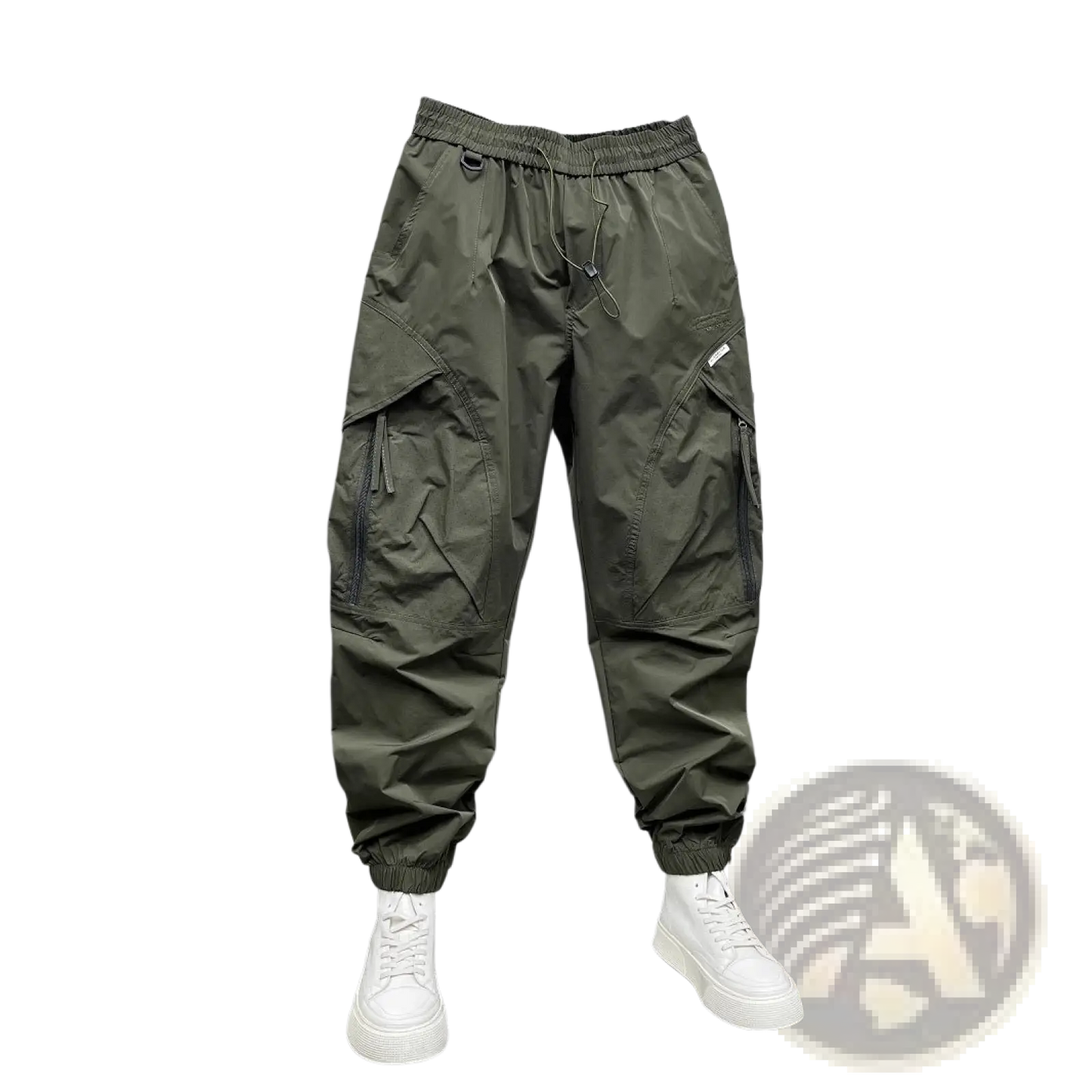 Men's Tapered Cargo Joggers with Elastic Waist and Pockets