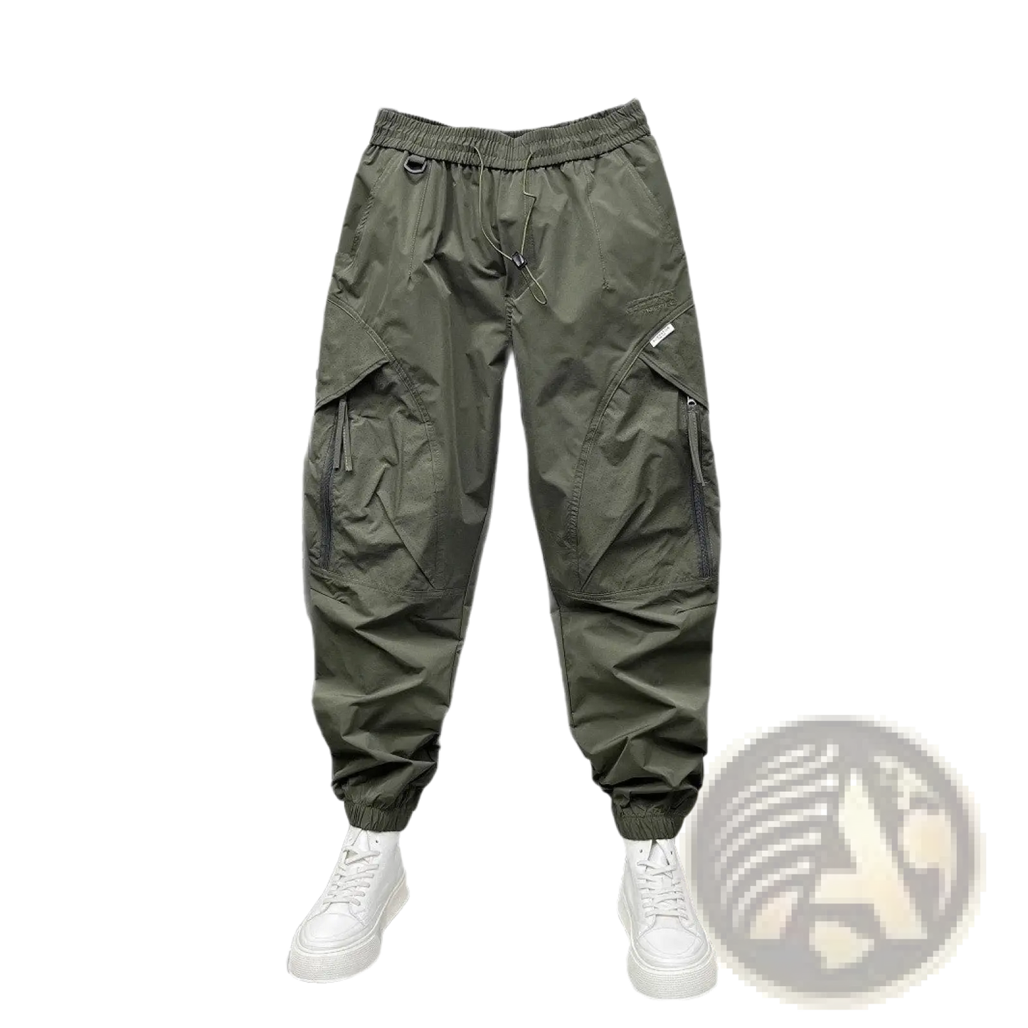 Men's Tapered Cargo Joggers with Elastic Waist and Pockets