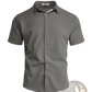 Men’s Textured Bamboo Linen Short Sleeve Button Down Shirt