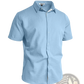 Men’s Textured Bamboo Linen Short Sleeve Button Down Shirt