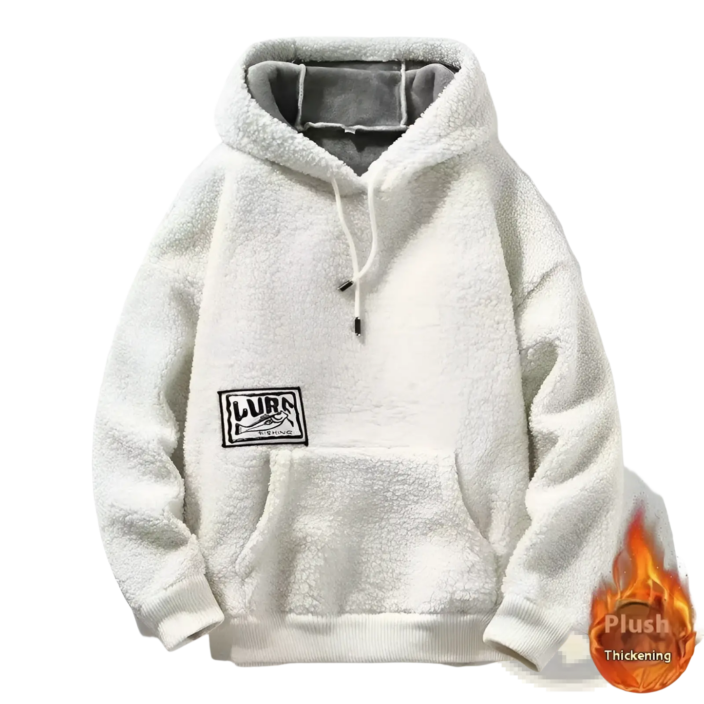 Men's Thick Polar Fleece Mountain Graphic Hoodie