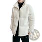 Men's Thickened Corduroy Puffer Jacket with High Collar