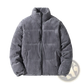 Men's Thickened Corduroy Puffer Jacket with High Collar