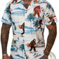 Men's Tropical Surfing Bigfoot Short Sleeve Hawaiian Shirt