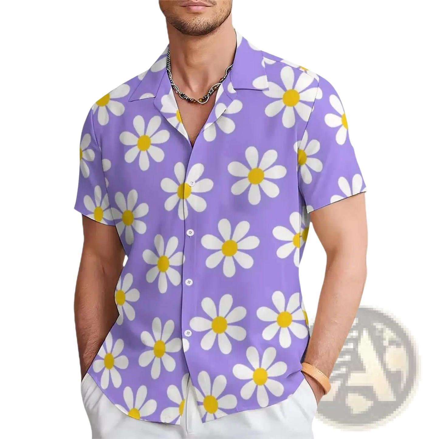 Men's Tropical Surfing Bigfoot Short Sleeve Hawaiian Shirt