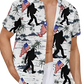 Men's Tropical Surfing Bigfoot Short Sleeve Hawaiian Shirt