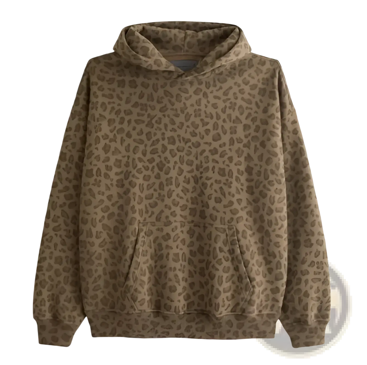 Men's Vintage Leopard Print Oversized Winter Hoodie