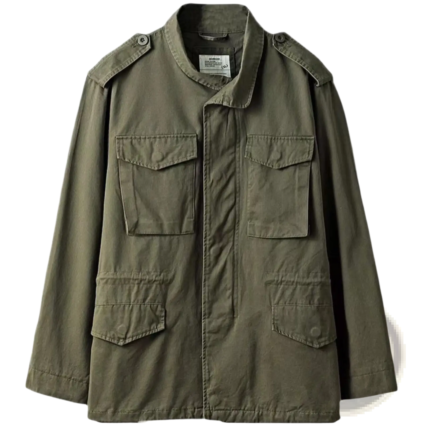 Men's Vintage Olive Green Military Field Overalls Jacket