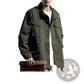 Men's Vintage Olive Green Military Field Overalls Jacket