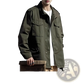 Men's Vintage Olive Green Military Field Overalls Jacket