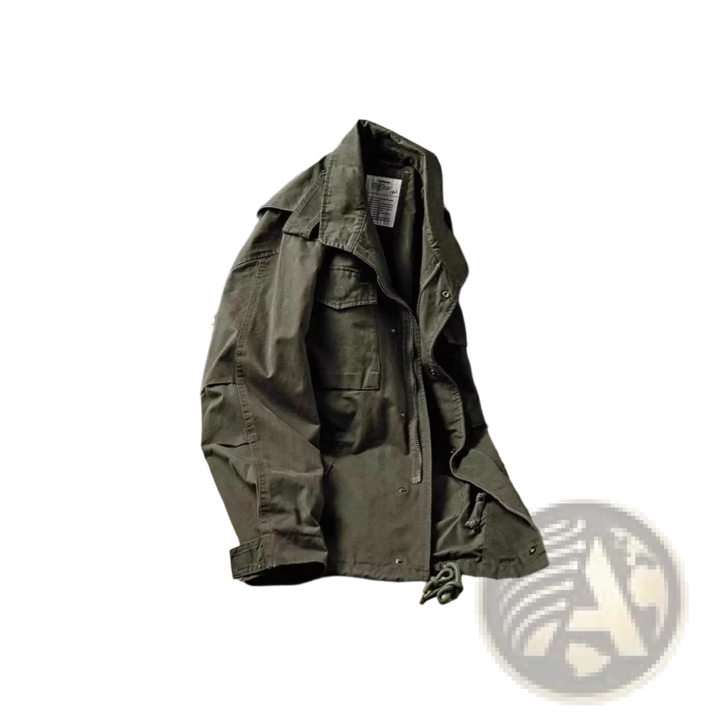 Men's Vintage Olive Green Military Field Overalls Jacket