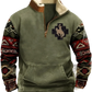 Men's Vintage Yellowstone Tribal Print Fleece Quarter Zip Jacket