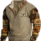 Men's Vintage Yellowstone Tribal Print Fleece Quarter Zip Jacket