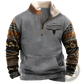 Men's Vintage Yellowstone Tribal Print Fleece Quarter Zip Jacket