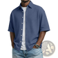 Men's Waffle Knit Short Sleeve Polo Shirt