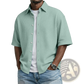Men's Waffle Knit Short Sleeve Polo Shirt
