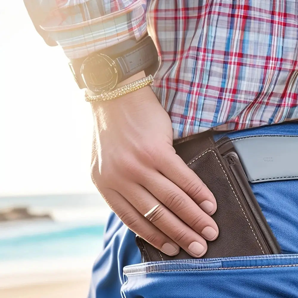 Men's Classic Slim Stitched Leather Wallet