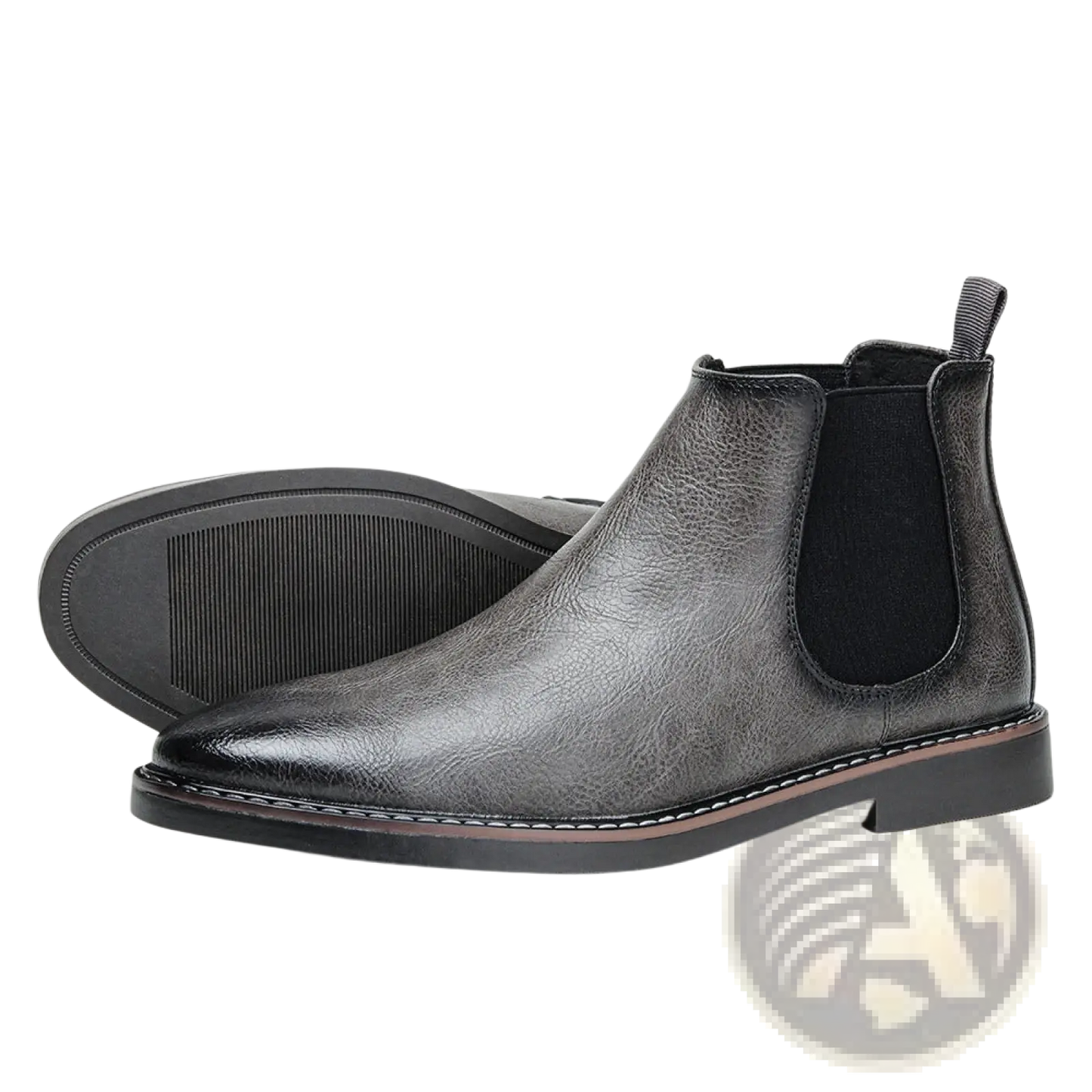 Men's Waterproof Leather Chelsea Boots with Tan Sole