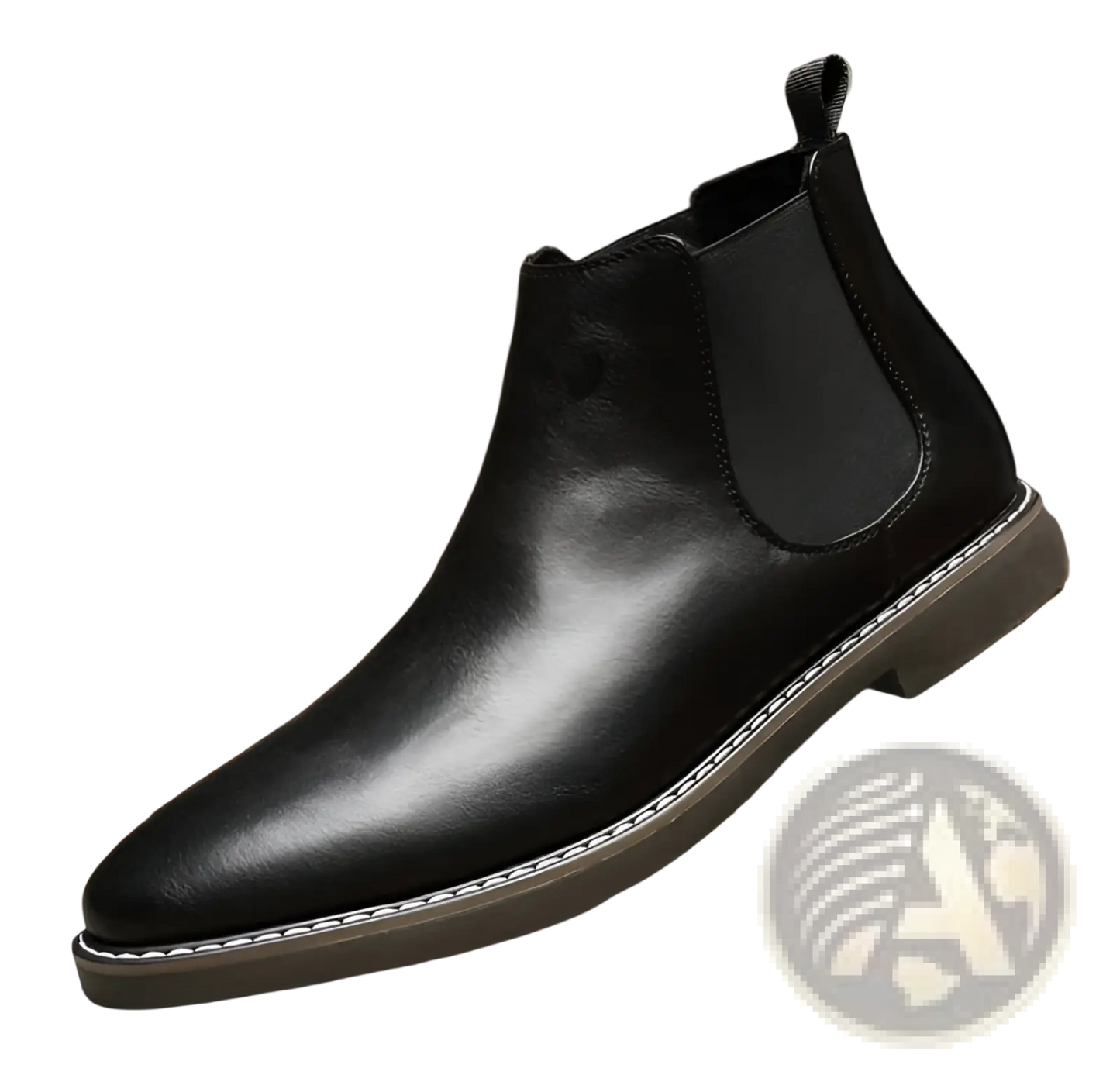 Men's Waterproof Leather Chelsea Boots with Tan Sole