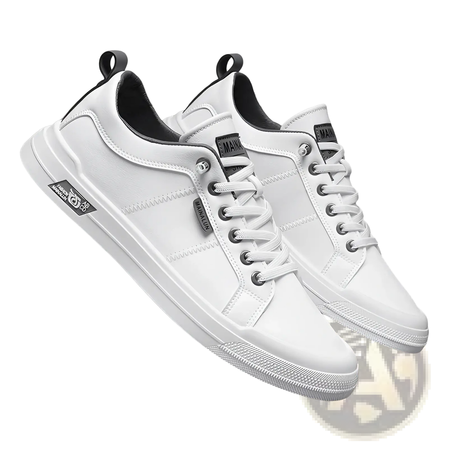 Men's White Minimalist Leather Casual Sneakers