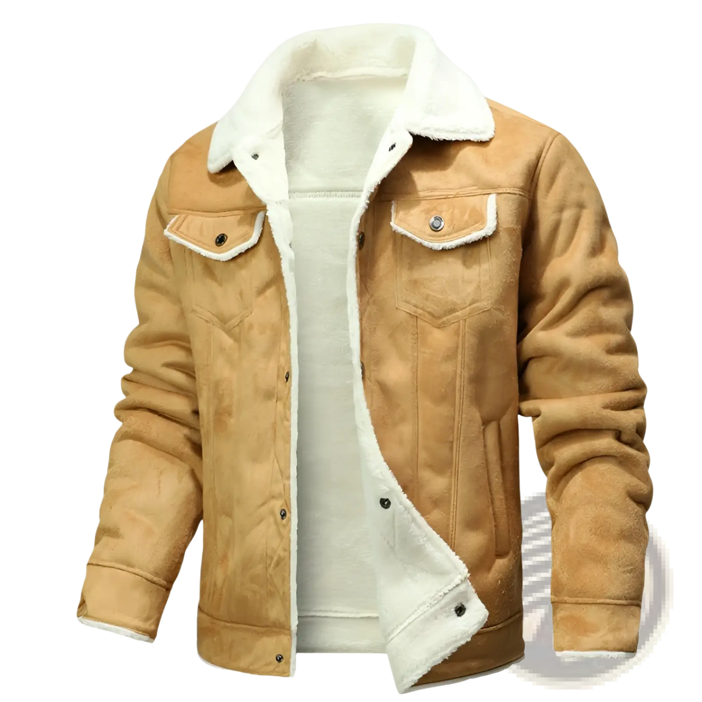 Men's Winter Fleece Lined Shearling Denim Jacket