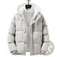 Men's Winter Windproof Layered Hooded Puffer Jacket