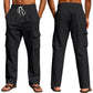 Men's Loose Fit Breathable Linen Wide Leg Cargo Pants