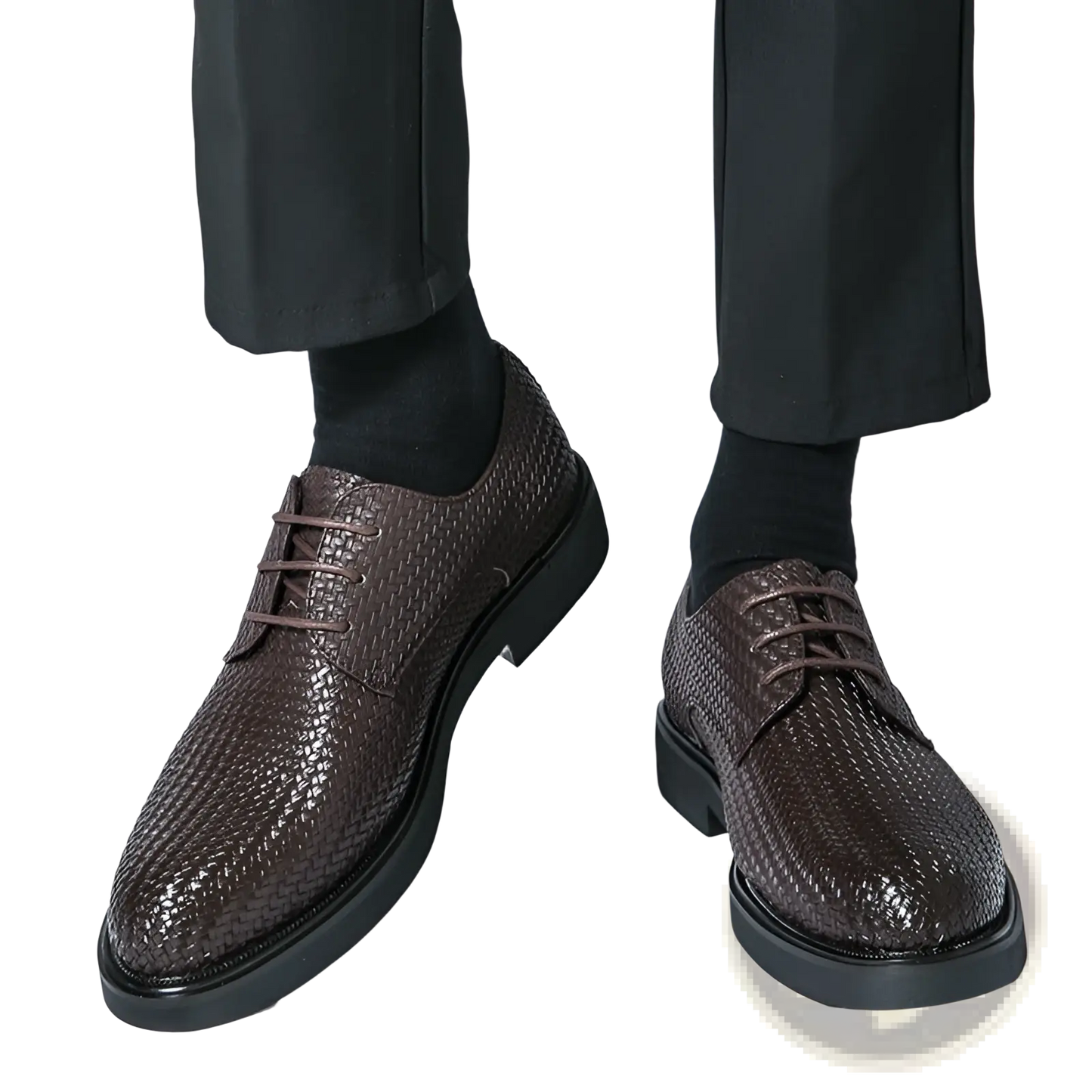 Men's Woven Leather Platform British Dress Shoes