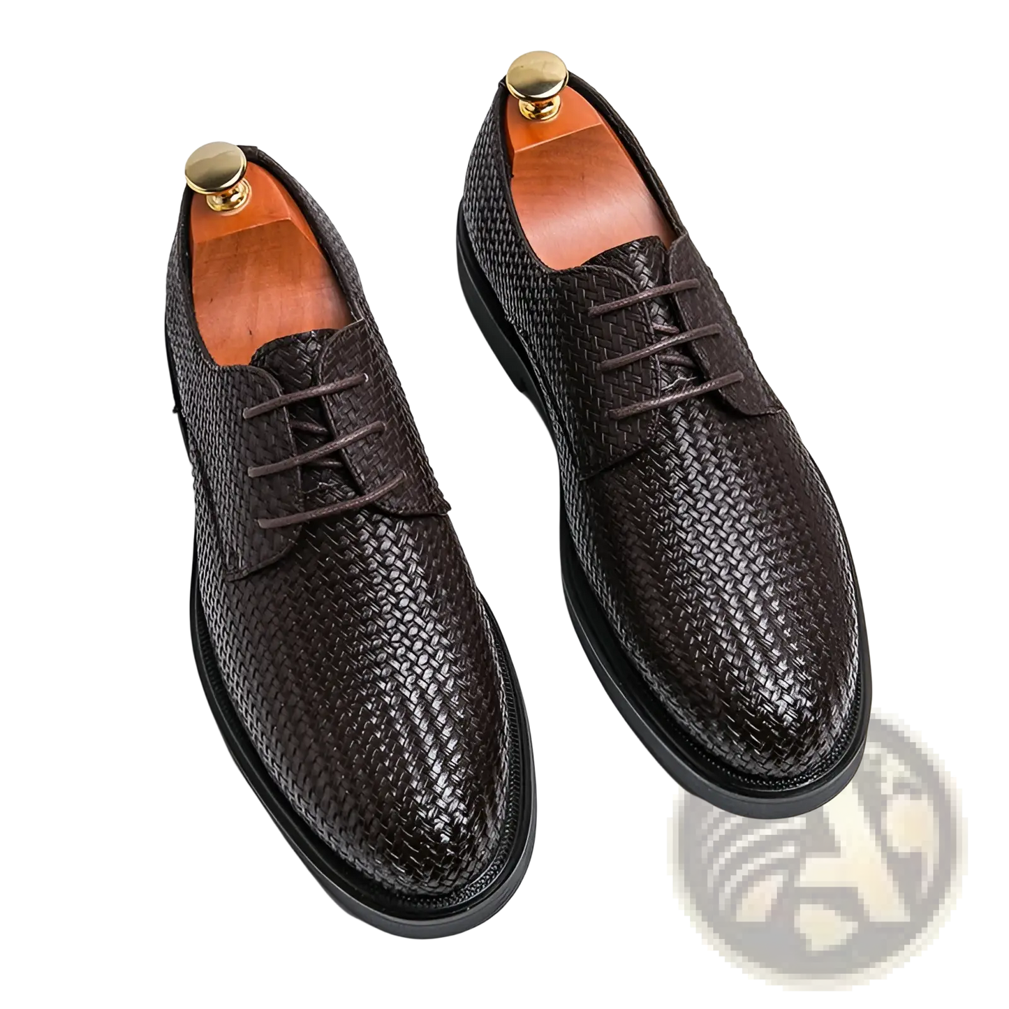 Men's Woven Leather Platform British Dress Shoes