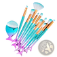 Mermaid Makeup Brush Set 11pcs Synthetic Fiber Kit
