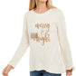 Style & Co Women's Metallic Graphic Sweatshirt Beige Size Medium