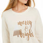 Style & Co Women's Metallic Graphic Sweatshirt Beige Size Medium