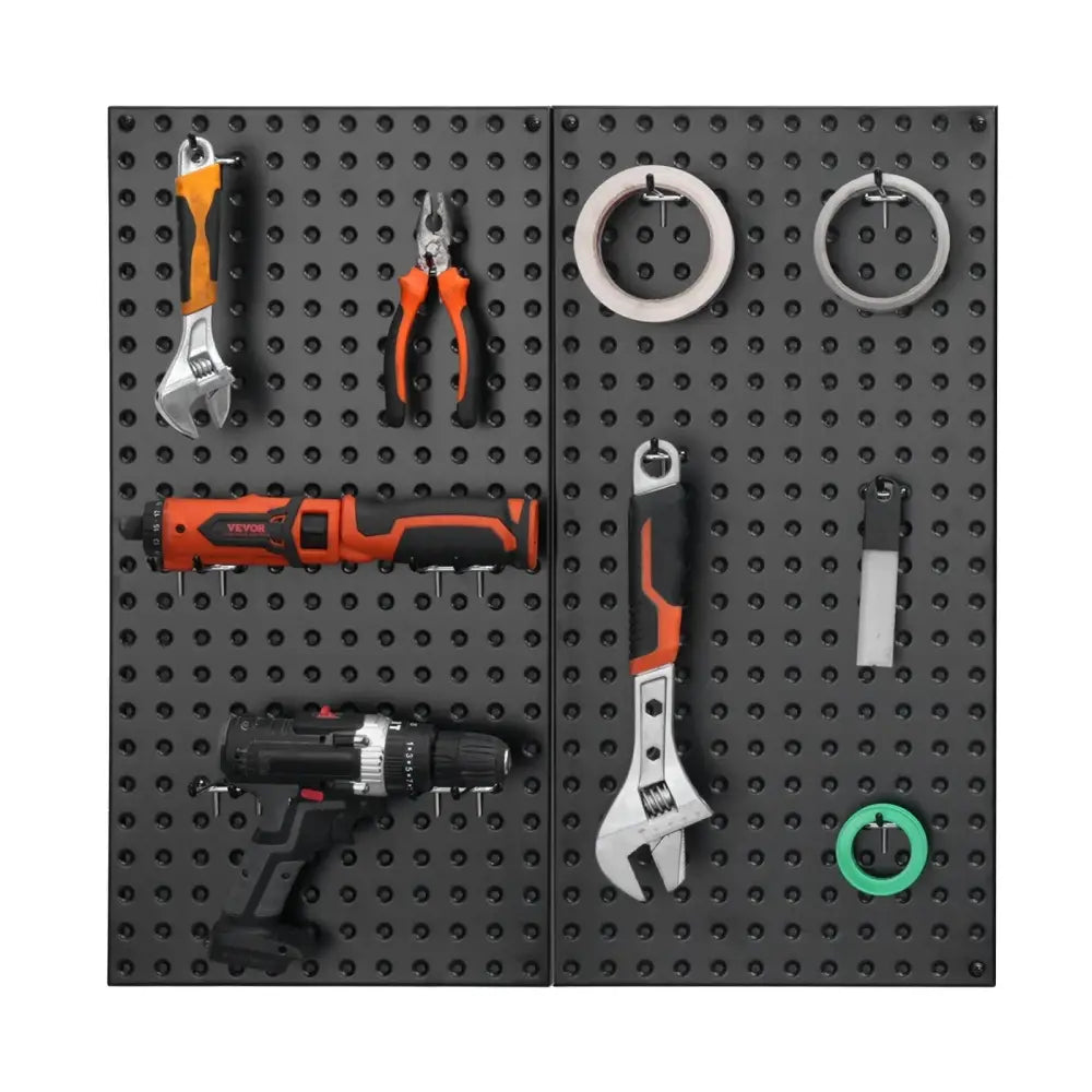 Black Heavy Duty Steel Pegboard Wall Organizer 2 Pack