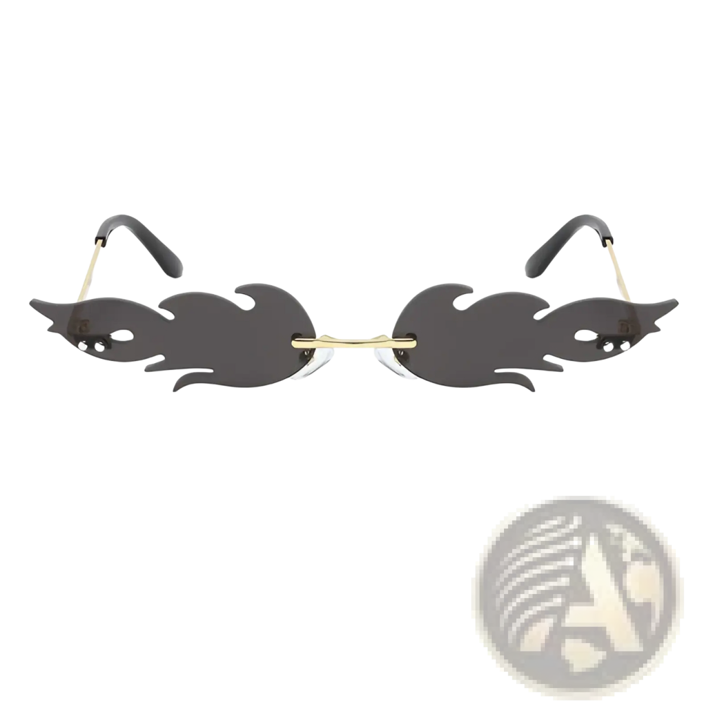 Metallic Flame Gemstone Sunglasses with Gradient Lenses
