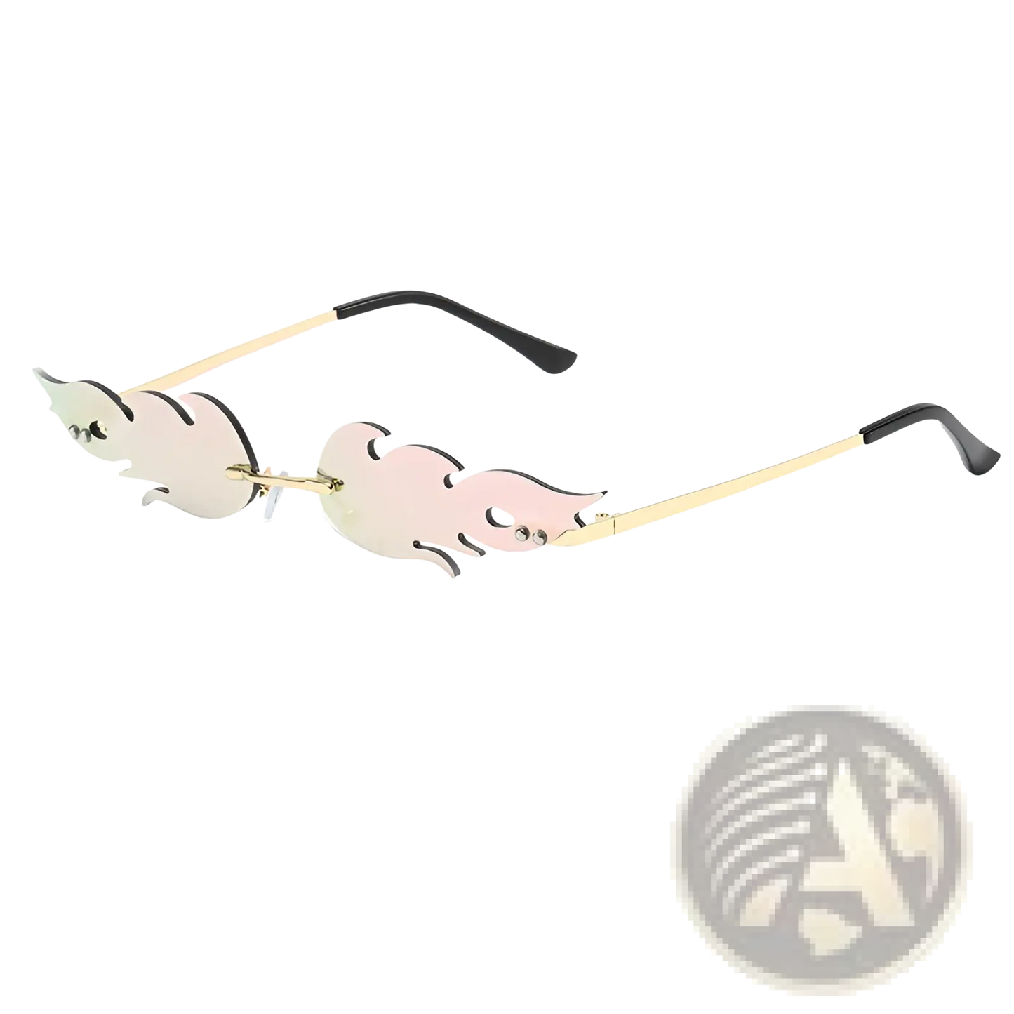 Metallic Flame Gemstone Sunglasses with Gradient Lenses