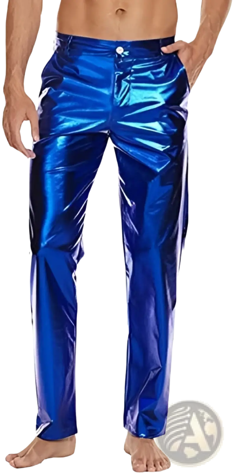 Metallic Silver High Waist Straight Leg Disco Pants