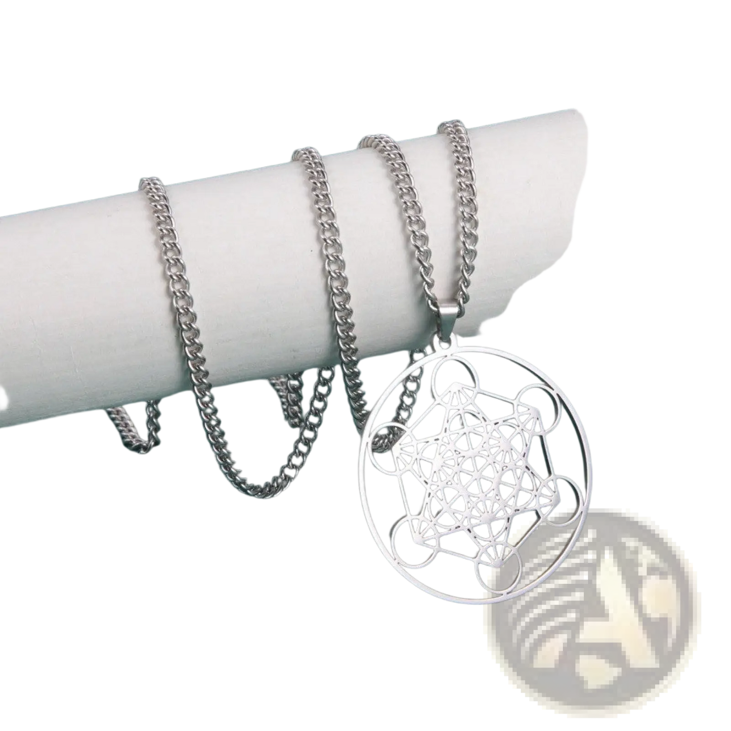 Metatron Cube Stainless Steel Moon Goddess Necklace