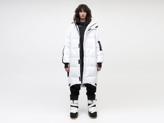 Utility Down Coat with Backpack - White
