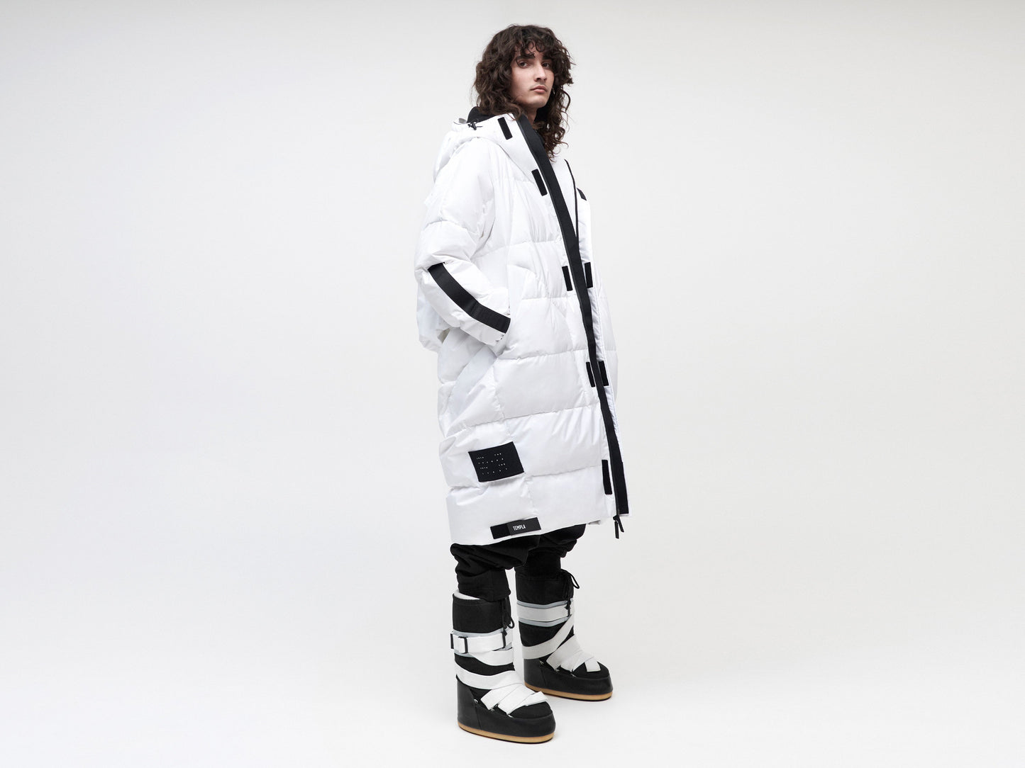 Utility Down Coat with Backpack - White
