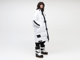 Utility Down Coat with Backpack - White