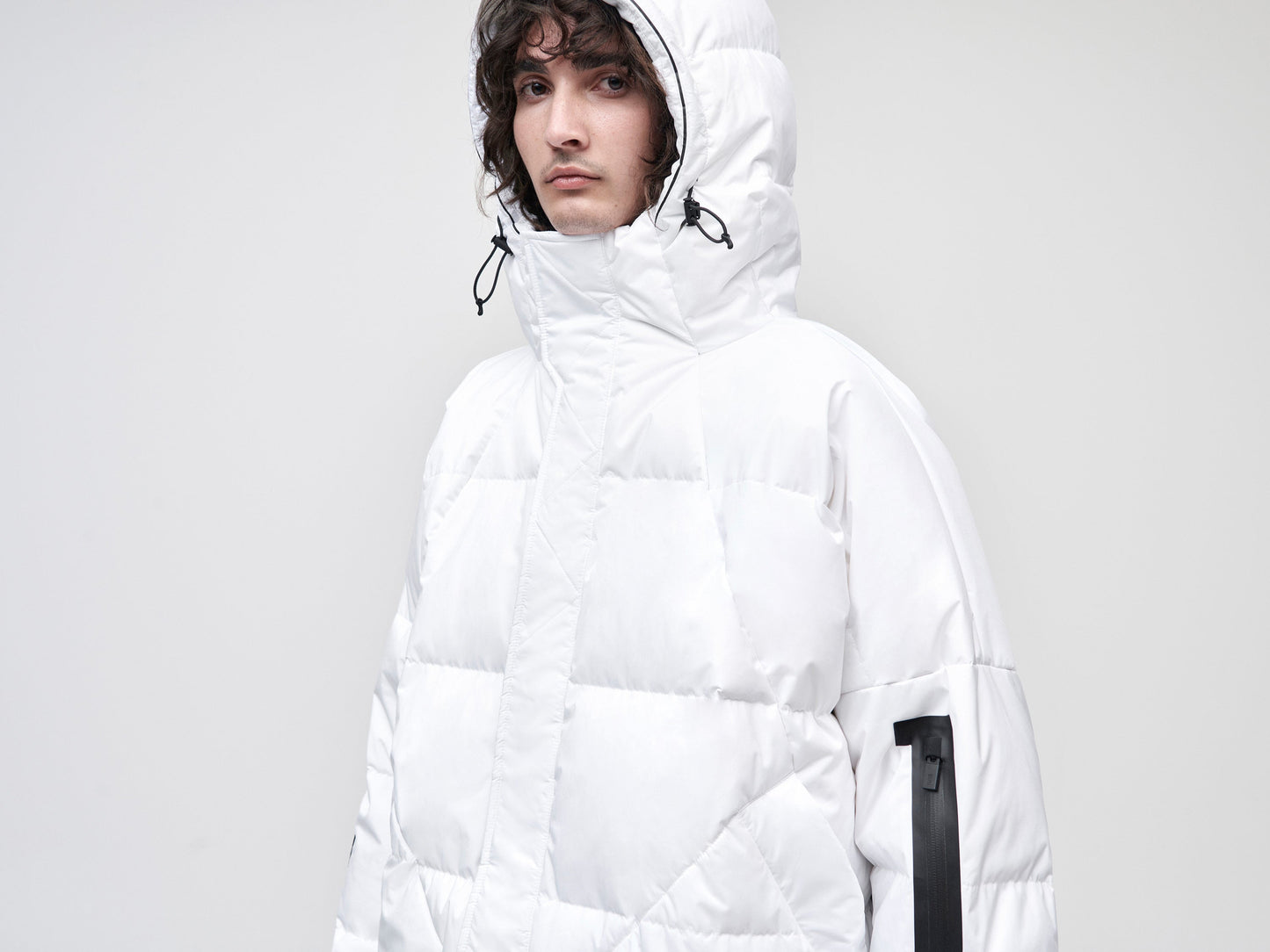 Utility Down Coat with Backpack - White