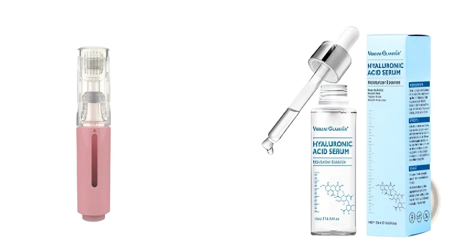 Microneedle Lip Roller and Serum Applicator Device