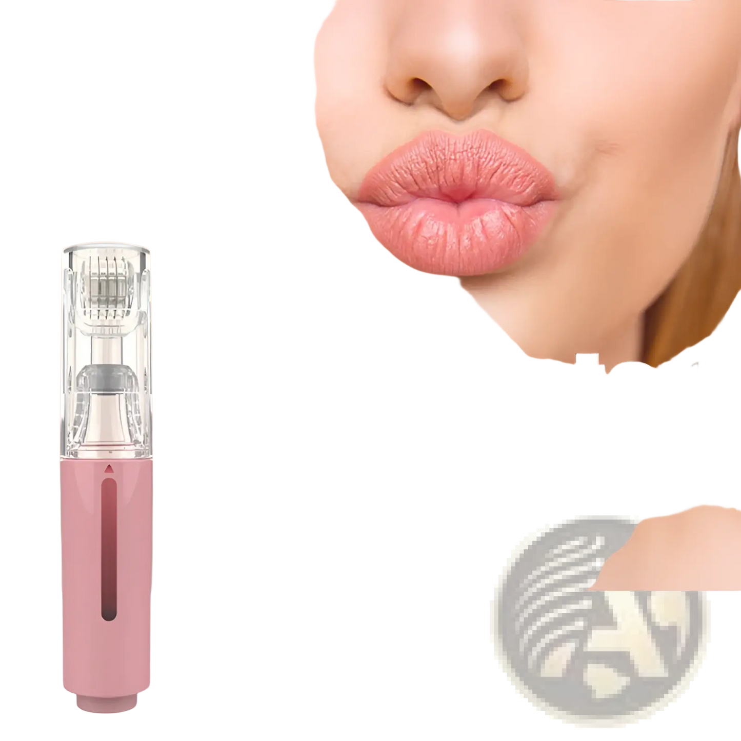 Microneedle Lip Roller and Serum Applicator Device
