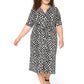 Leota's Curve Women Jade Shirt Dress Zig Zag Black White