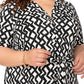 Leota's Curve Women Jade Shirt Dress Zig Zag Black White